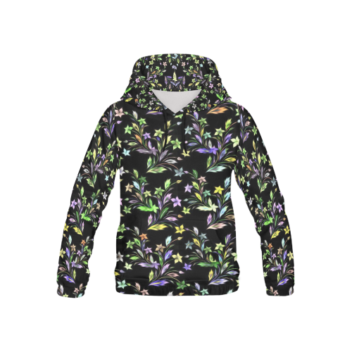 Vivid floral pattern 4182C by FeelGood All Over Print Hoodie for Kid (USA Size) (Model H13)