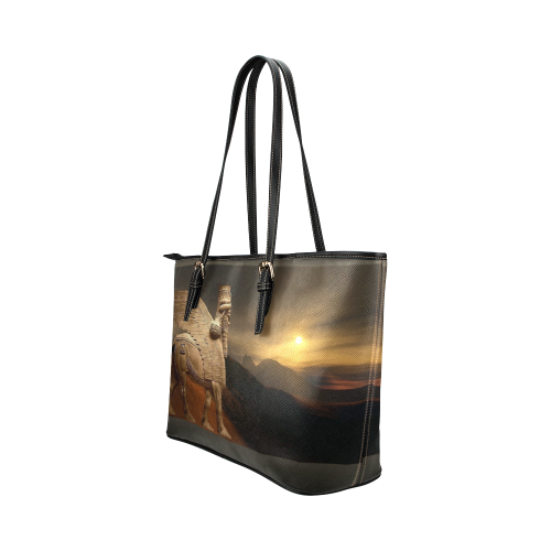 Lamassu sun shine Leather Tote Bag/Small (Model 1651)