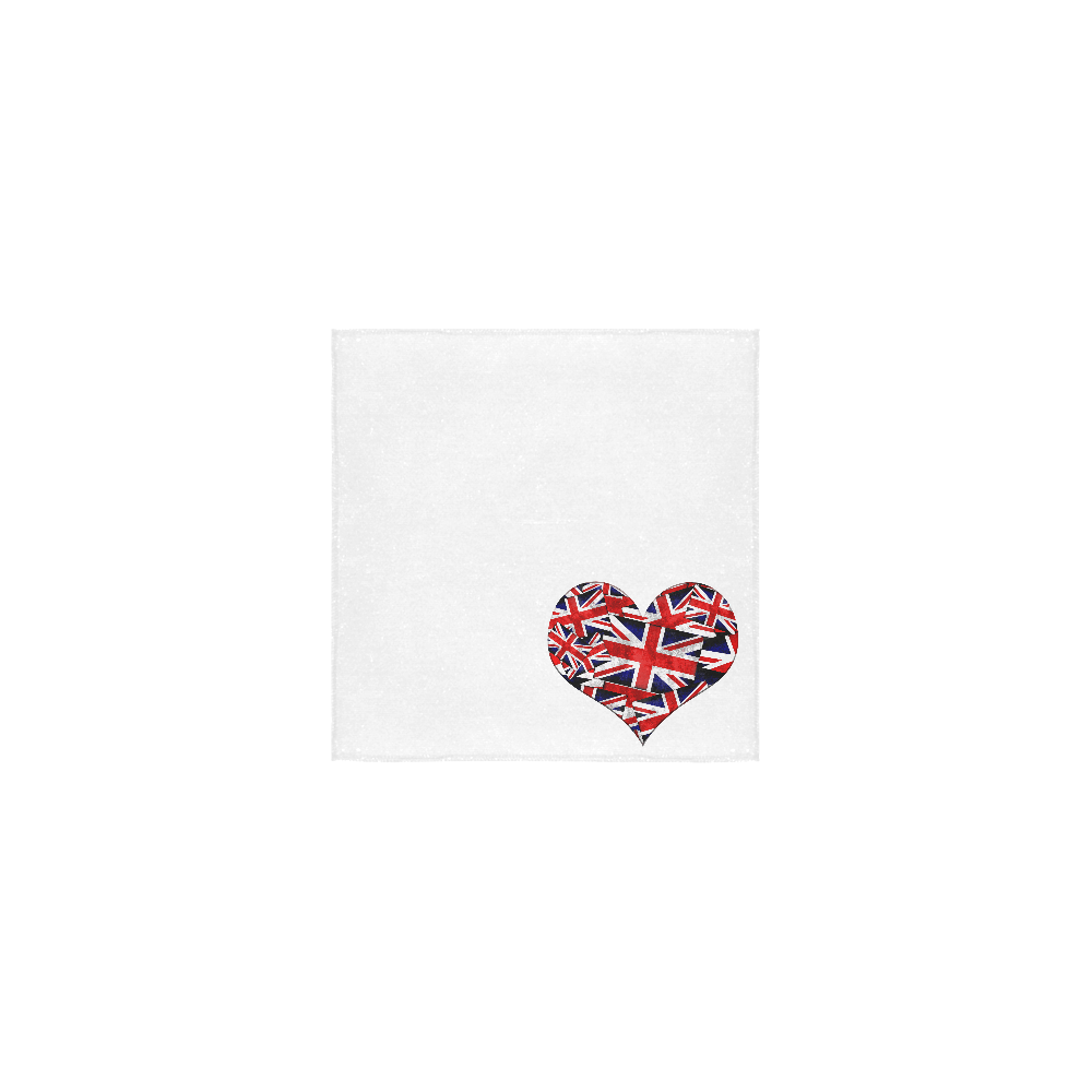 Union Jack British UK Flag Heart Square Towel 13“x13”