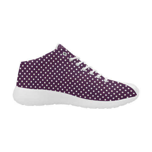 Burgundy polka dots Women's Basketball Training Shoes/Large Size (Model 47502)