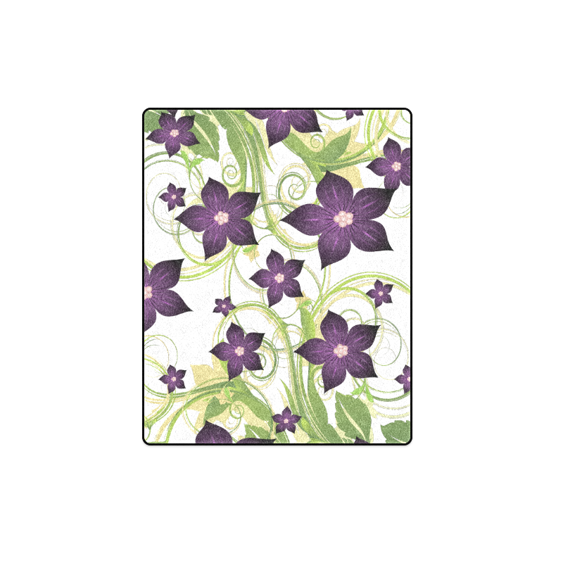 Purple Floral Garden Blanket 40"x50"