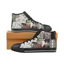 William Bell Collage 1 Vintage Style Men’s Classic High Top Canvas Shoes /Large Size (Model 017)