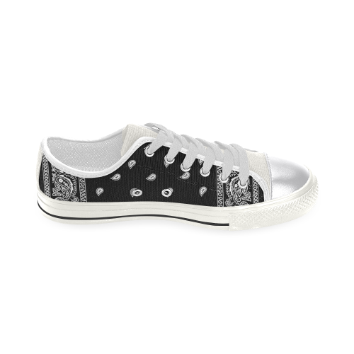 Black Bandana Women's Classic Canvas Shoes (Model 018)