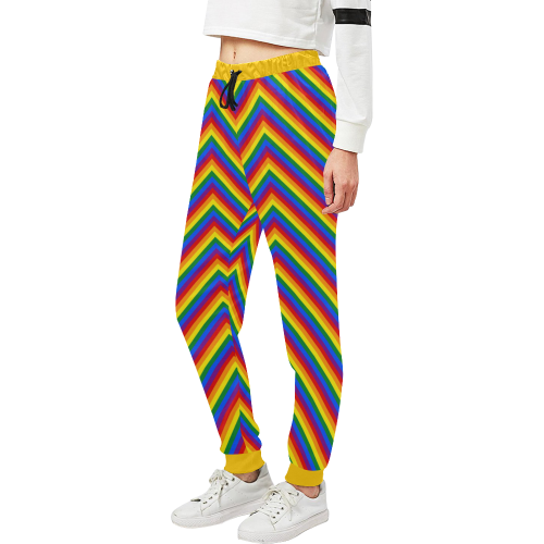 Rainbow Chevron Stripes Pattern Unisex All Over Print Sweatpants (Model L11)