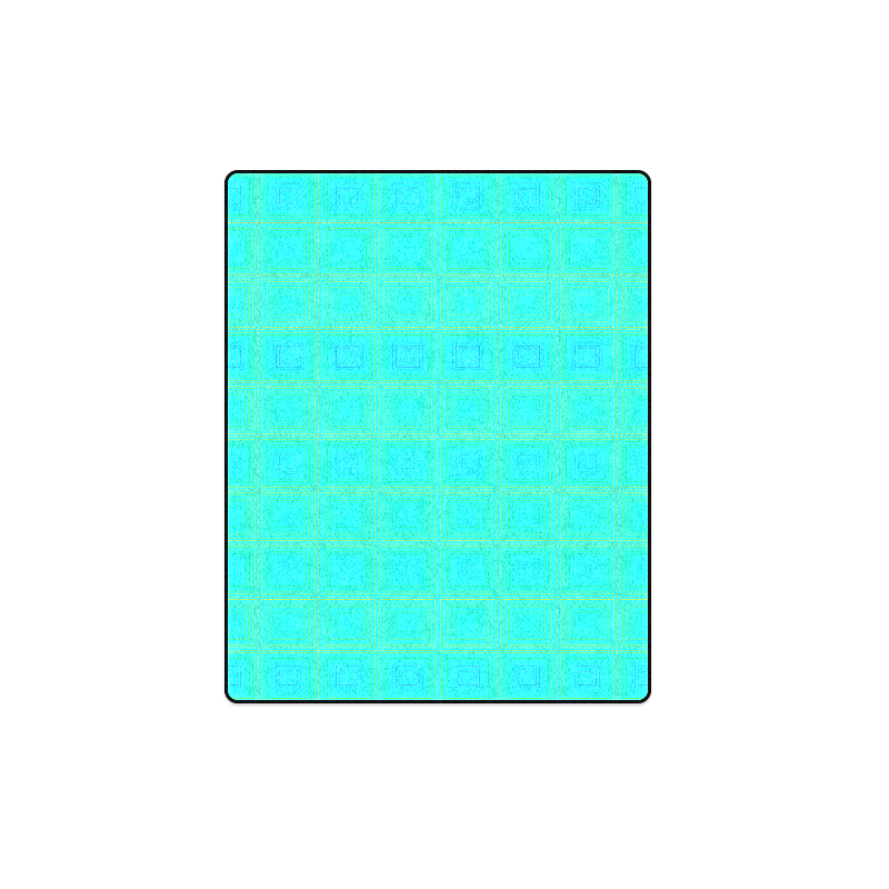 Baby blue yellow multicolored multiple squares Blanket 40"x50"