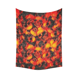 Demon Skulls Hell Horror Black Light Party Cotton Linen Wall Tapestry 60"x 80"