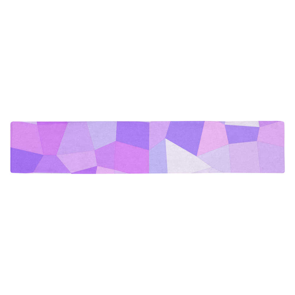 Bright Purple Mosaic Table Runner 14x72 inch