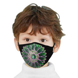 Green Mosaic Flower Mouth Mask