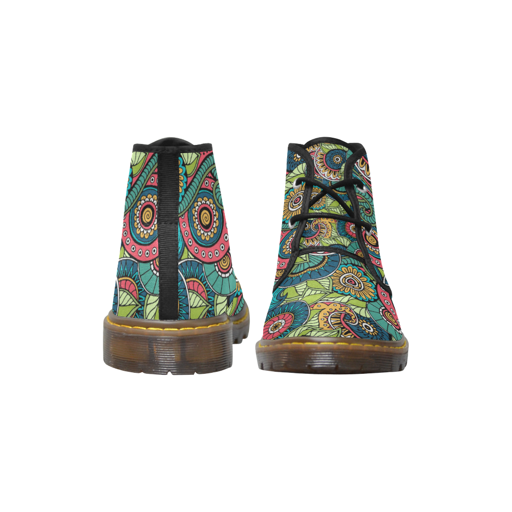 Mandala Pattern Women's Canvas Chukka Boots (Model 2402-1)
