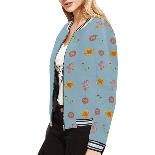 Tropicana 2018 All Over Print Bomber Jacket for Women (Model H21)