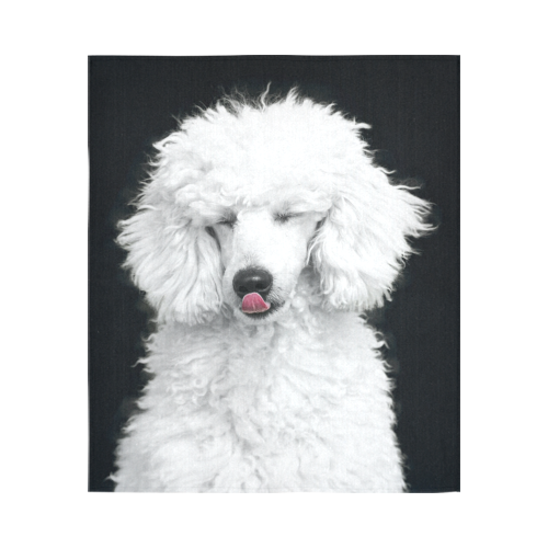 Silly White Poodle Cotton Linen Wall Tapestry 51"x 60"