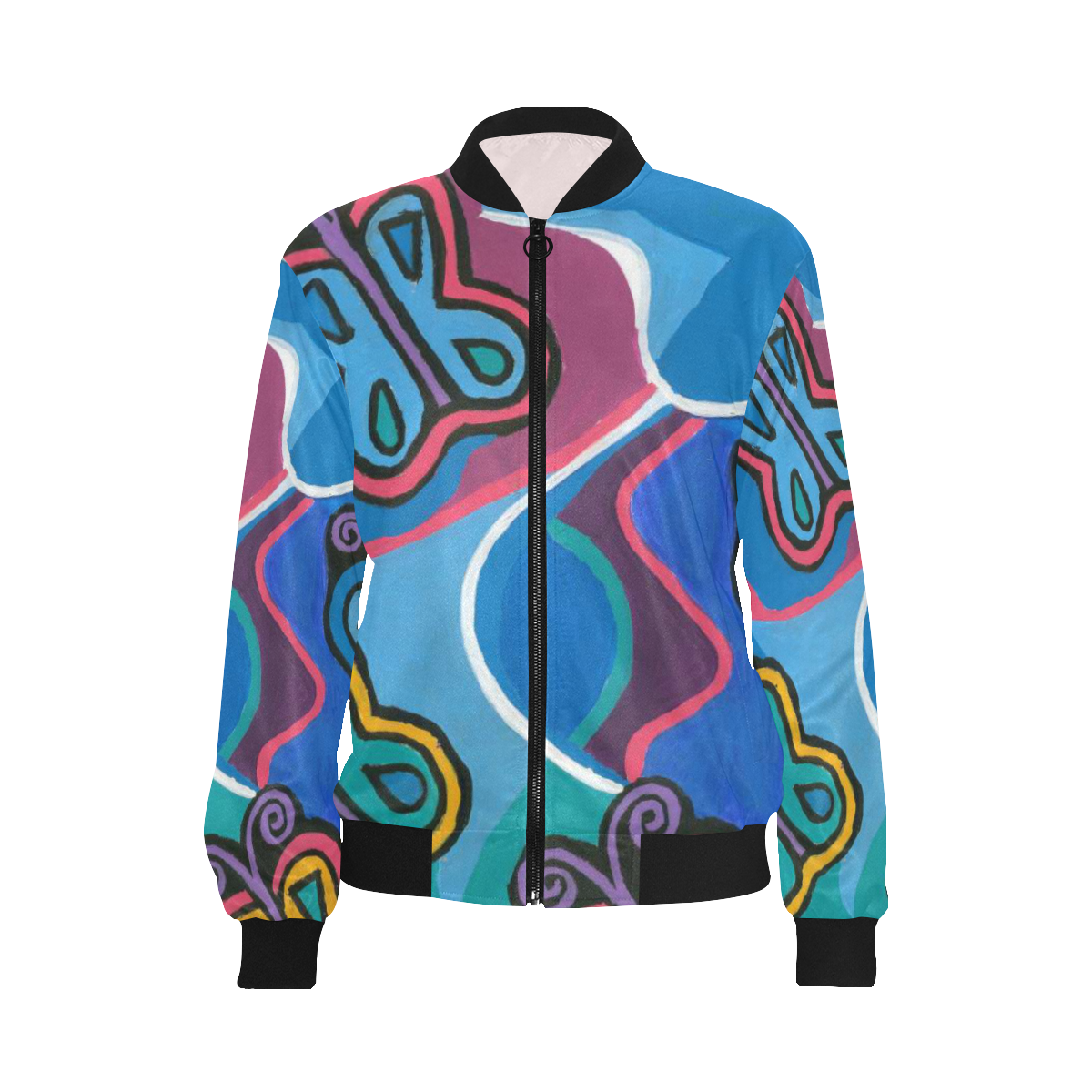 Mariposas All Over Print Bomber Jacket for Women (Model H36)