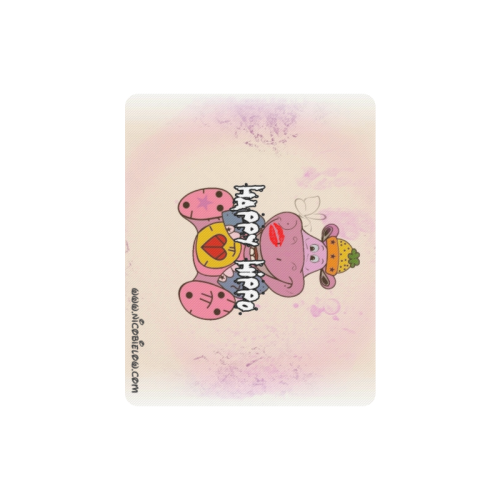 Happy Hippo by Nico Bielow Rectangle Mousepad