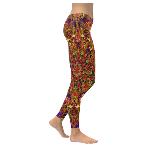 mandala 10 Women's Low Rise Leggings (Invisible Stitch) (Model L05)