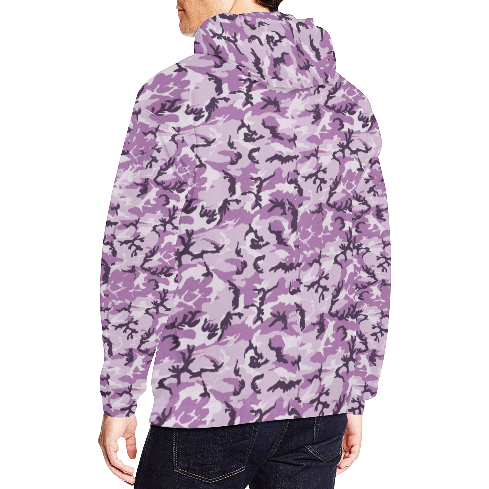 Woodland Pink Purple Camouflage All Over Print Hoodie for Men (USA Size) (Model H13)