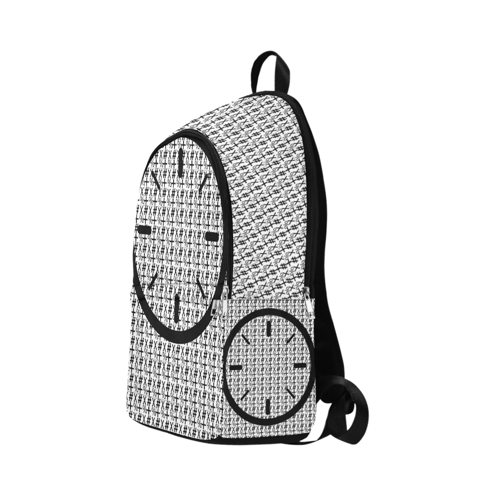 NUMBERS Collection Symbols Circle Black/Black/White Fabric Backpack for Adult (Model 1659)