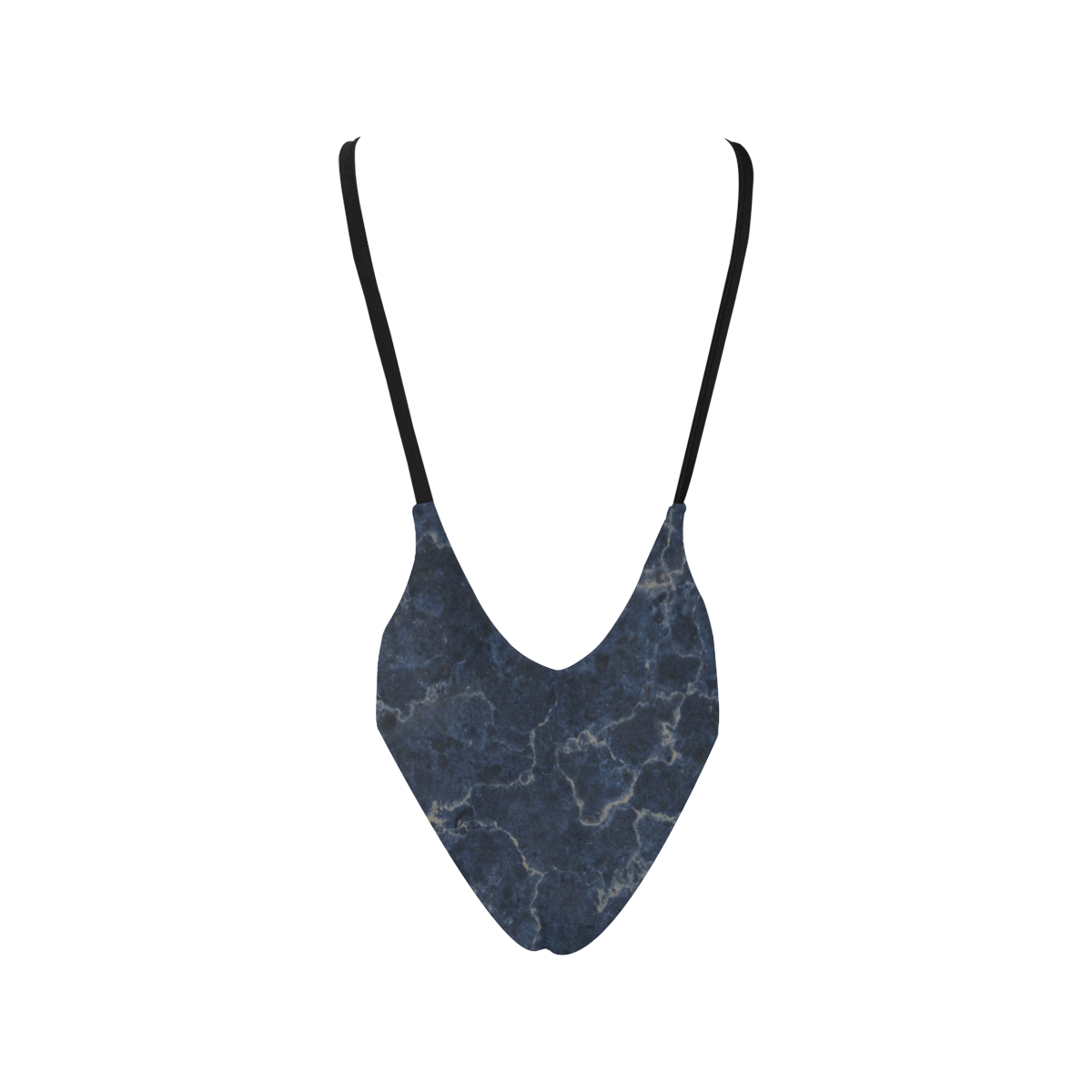 Marble Blue Sexy Low Back One-Piece Swimsuit (Model S09)
