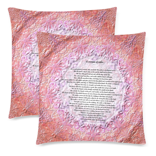 a woman of valor-17x17-8 Custom Zippered Pillow Cases 18"x 18" (Twin Sides) (Set of 2)
