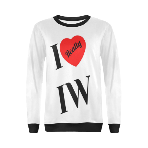 I REALLY Heart IW All Over Print Crewneck Sweatshirt for Women (Model H18)