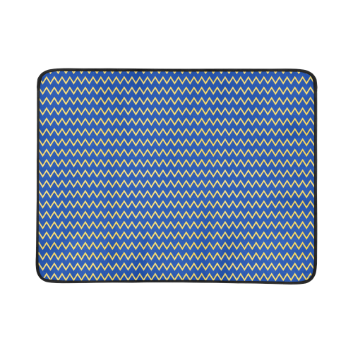 Chevron Jaune/Bleu Beach Mat 78"x 60"