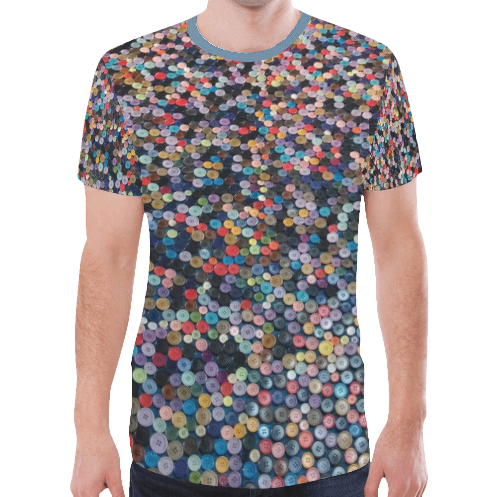 buttons New All Over Print T-shirt for Men (Model T45)