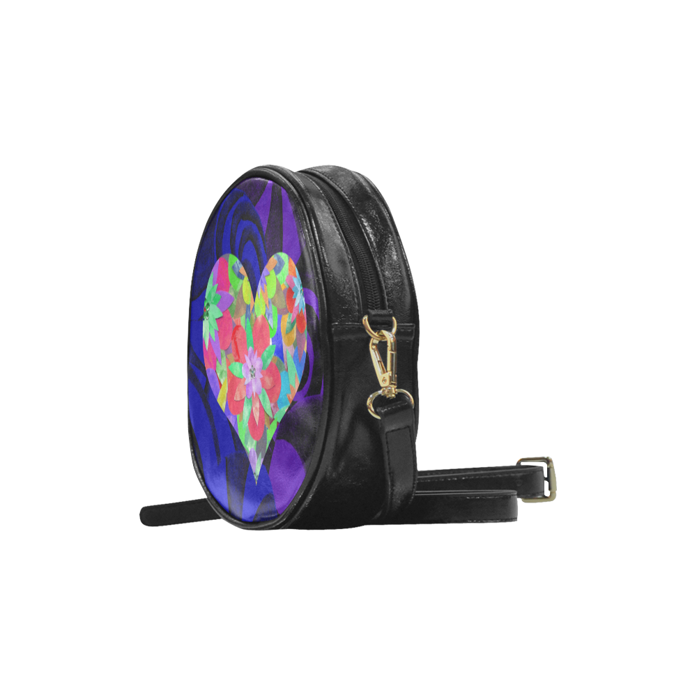 HeartFlower1 by MacAi & Co Round Sling Bag (Model 1647)