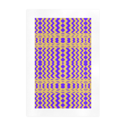 Purple Yellow Modern  Waves Lines Art Print 19‘’x28‘’