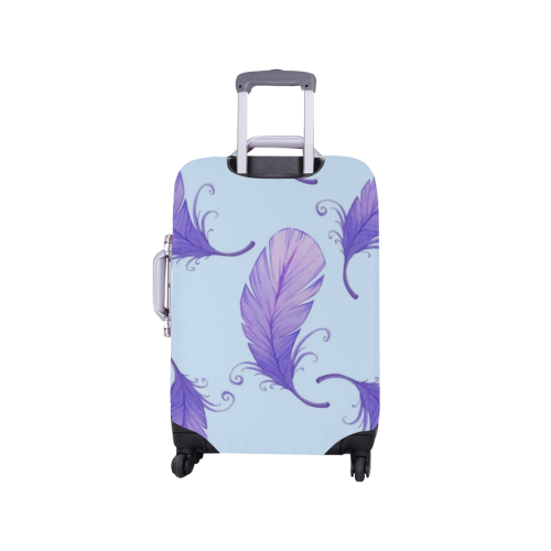 Purple Feathers Luggage Cover Luggage Cover/Small 18"-21"