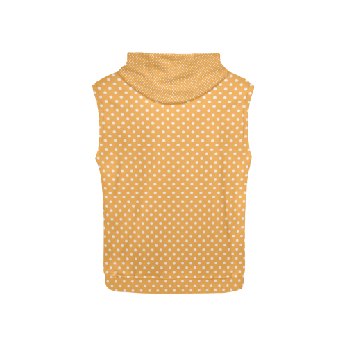 Yellow orange polka dots All Over Print Sleeveless Hoodie for Kid (Model H15)