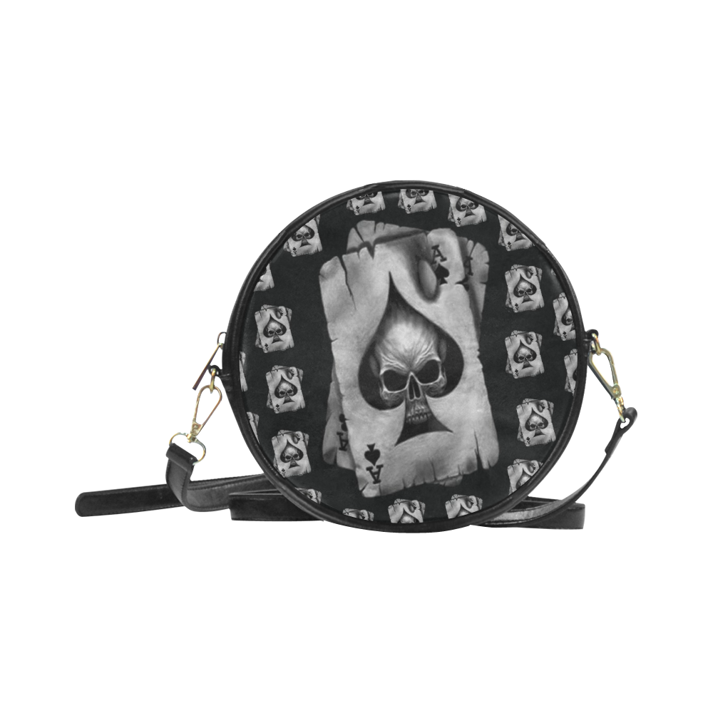 Awesome Ace of Skulls Darkstar Round Sling Bag (Model 1647)