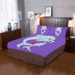 Dolphin Love Purple 3-Piece Bedding Set