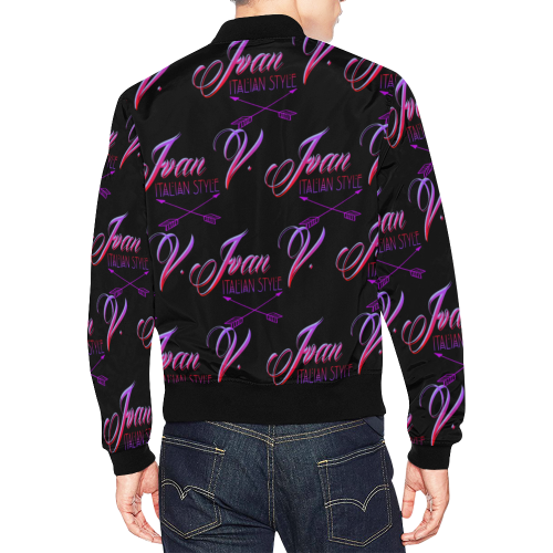 Ivan Venerucci Italian Style brand All Over Print Bomber Jacket for Men/Large Size (Model H19)