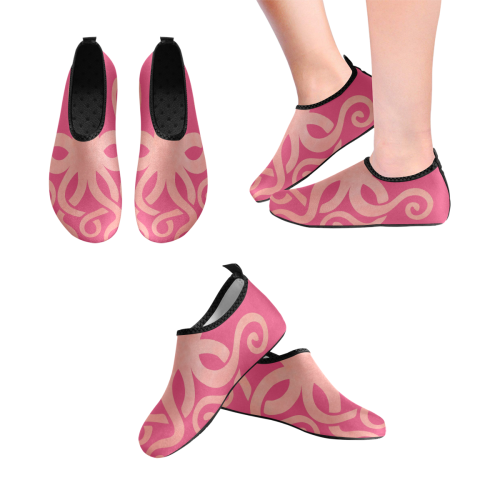 PiccoGrande pink octopus design Kids' Slip-On Water Shoes (Model 056)