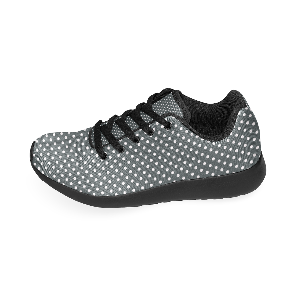 Silver polka dots Women’s Running Shoes (Model 020)