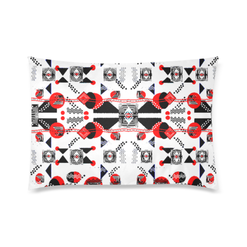 Creative geometric red and black zippered pillow case 20x30 Custom Zippered Pillow Case 20"x30"(Twin Sides)