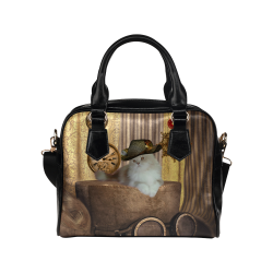 Funny steampunk cat Shoulder Handbag (Model 1634)