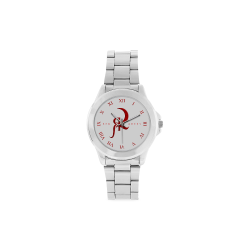 Red Queen Logo Red & White Numbers Unisex Stainless Steel Watch(Model 103)