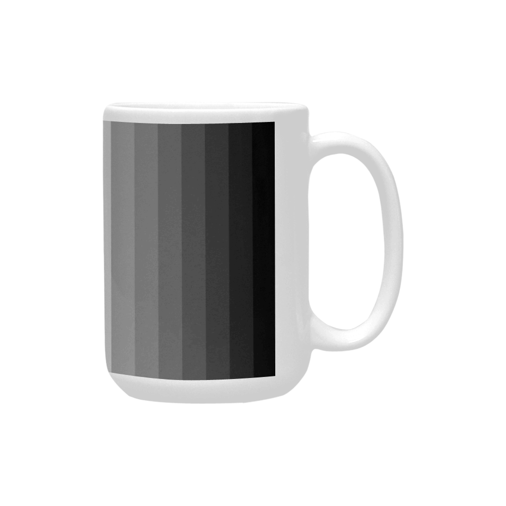 Black, gray, white multicolored stripes Custom Ceramic Mug (15OZ)