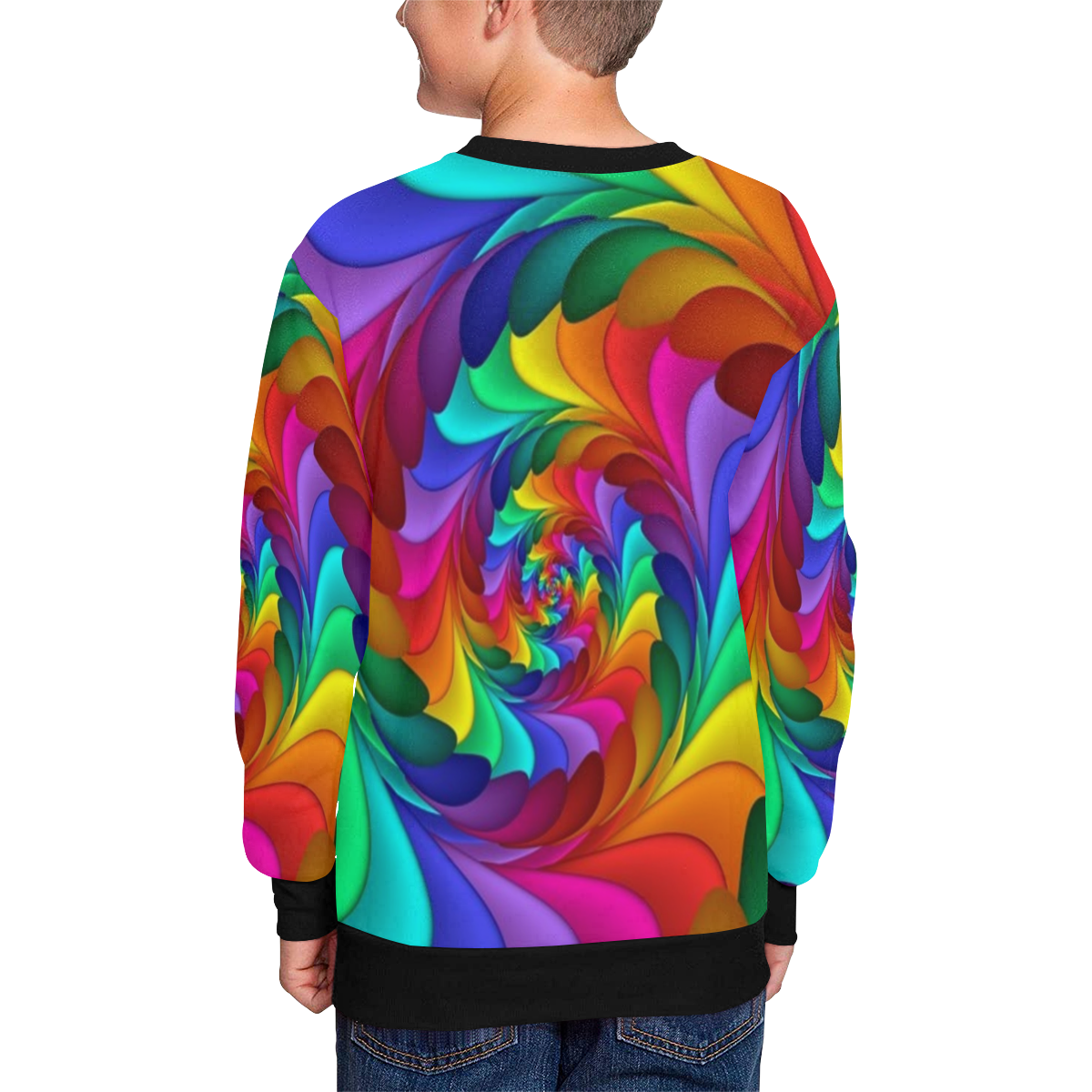 RAINBOW CANDY SWIRL Kids' All Over Print Sweatshirt (Model H37)