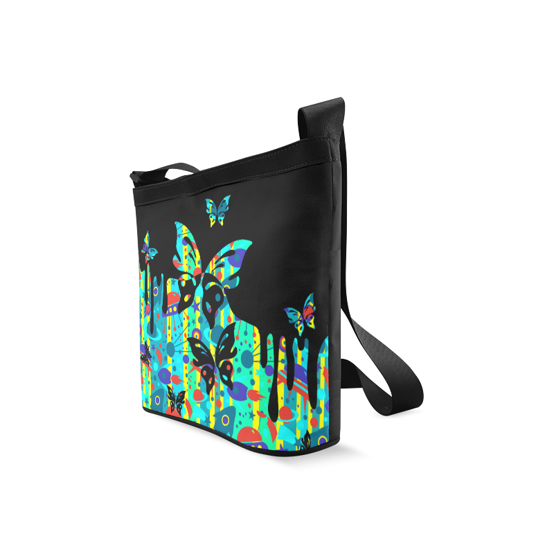 Animals Nature - Splashes Tattoos with Butterflies Crossbody Bags (Model 1613)