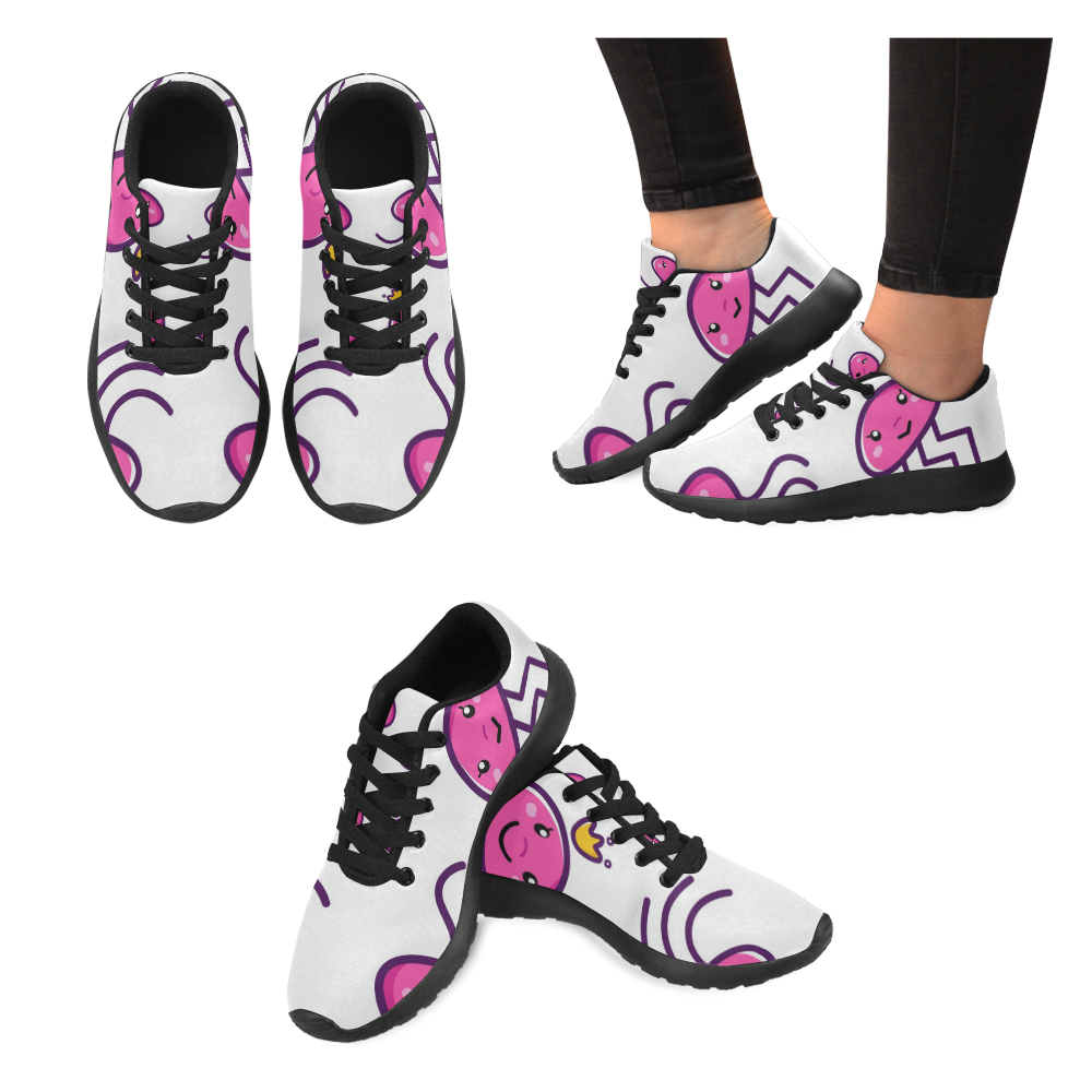 Cute jellyfishes pink Kid's Running Shoes (Model 020)