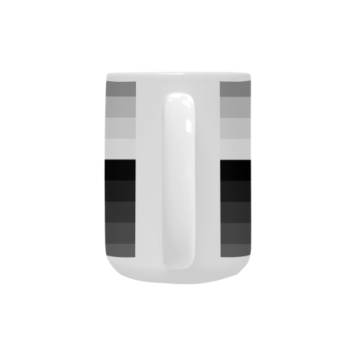 White, black, gray multicolored stripes Custom Ceramic Mug (15OZ)