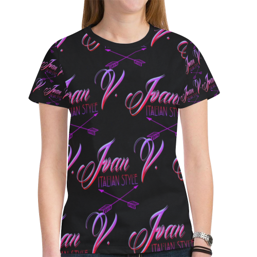 Ivan Venerucci Italian Style brand New All Over Print T-shirt for Women (Model T45)