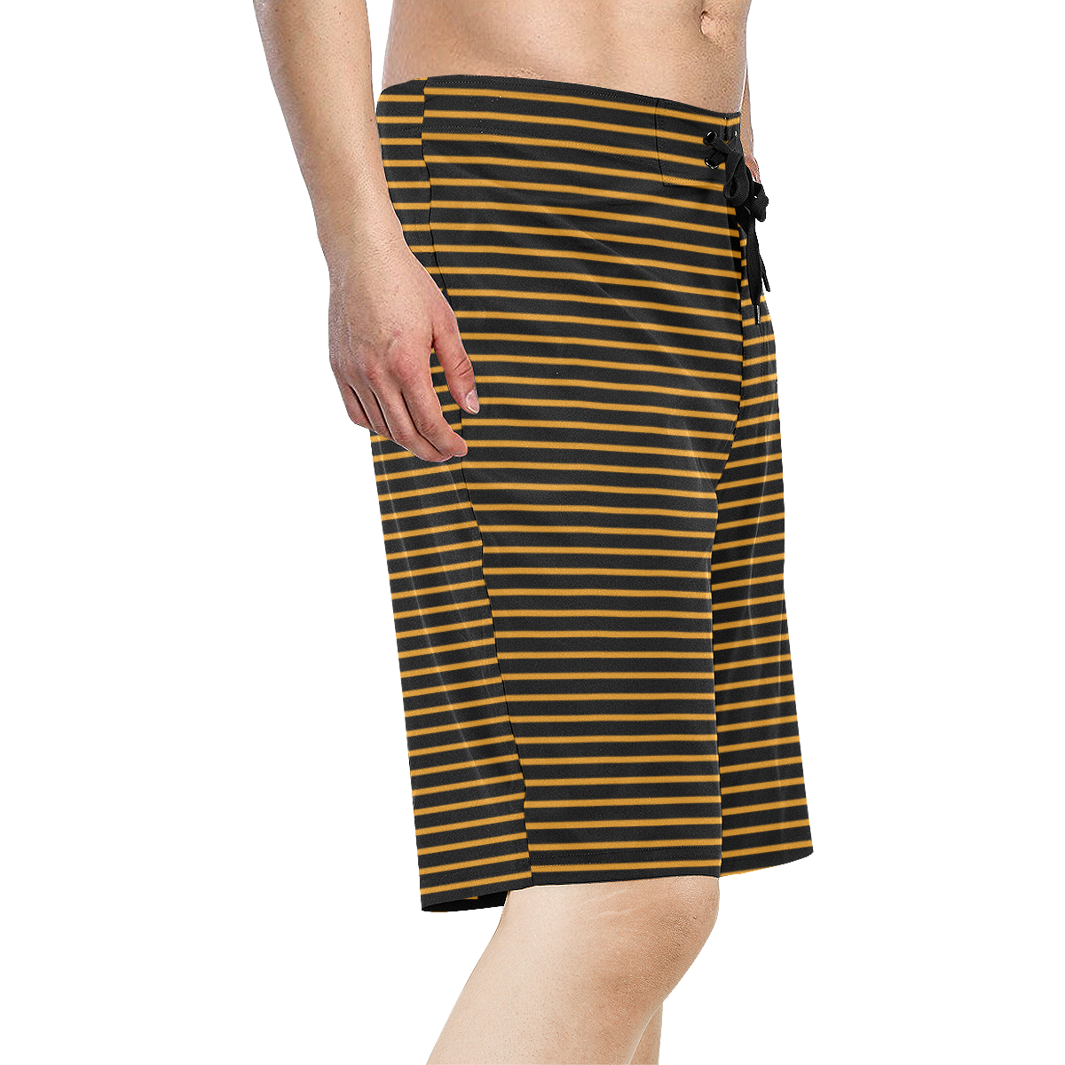 Pinstripe Brown Tan Men's All Over Print Board Shorts (Model L16)