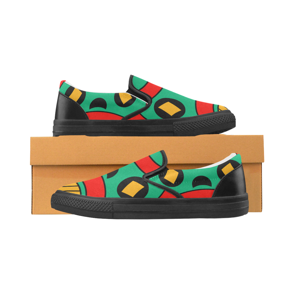 African Scary Tribal Women's Slip-on Canvas Shoes (Model 019)