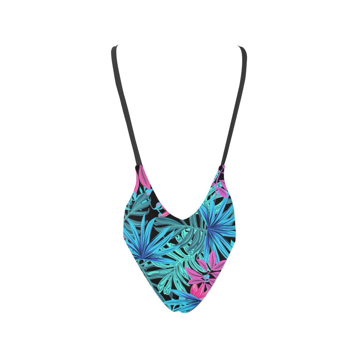 Pretty Leaves 4A by JamColors Sexy Low Back One-Piece Swimsuit (Model S09)