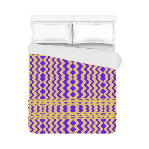 Purple Yellow Modern  Waves Lines Duvet Cover 86"x70" ( All-over-print)