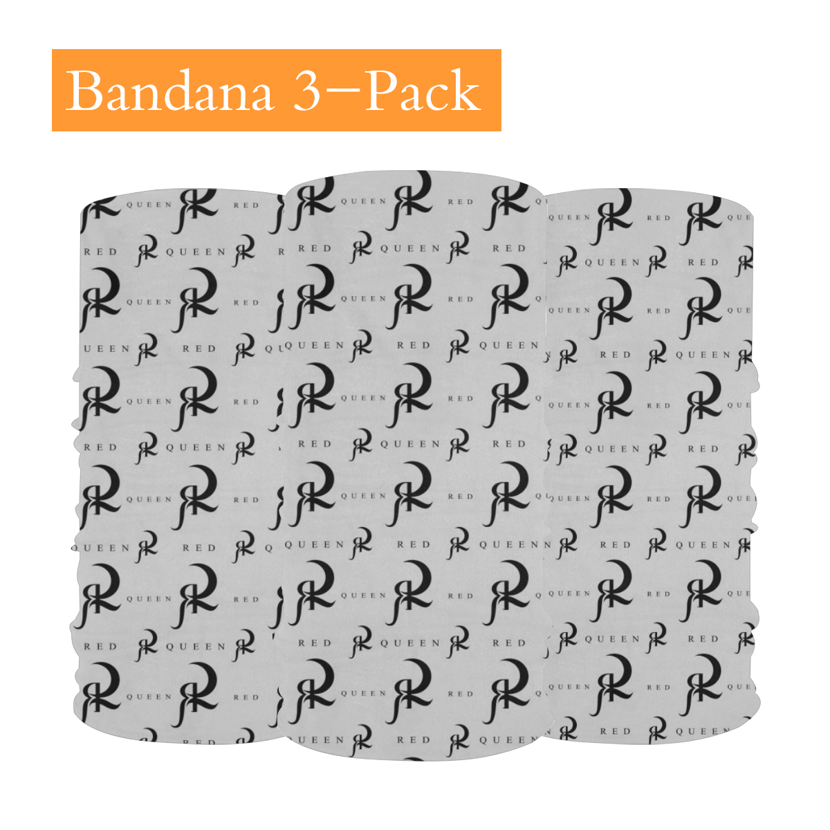 Red Queen Black and Grey Symbol Logo Pattern Multifunctional Headwear (Pack of 3)