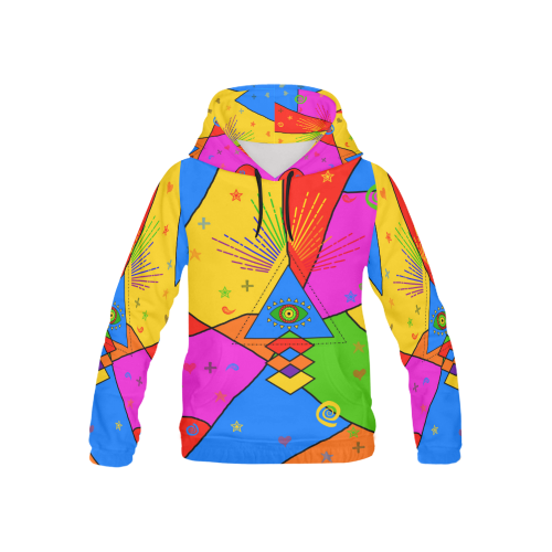 All Seeing Eye Popart All Over Print Hoodie for Kid (USA Size) (Model H13)