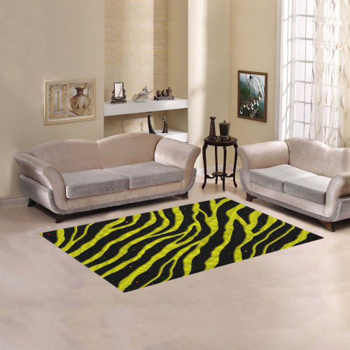 Ripped SpaceTime Stripes - Yellow Area Rug 5'x3'3''